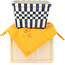 Maceta cuadrada para bonsái de color blanco y azul de Echizen - 187 x 165 x 117 mm