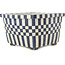Pot à bonsaï carré blanc et bleu par Echizen - 187 x 165 x 117 mm