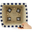 Square white and blue bonsai pot by Echizen - 187 x 165 x 117 mm