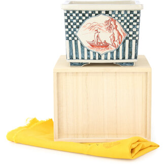 Echizen Hosui Pot à bonsaï carré multicolore de 135 mm par Echizen, Japon  Echizen Hosui Pot à bonsaï carré multicolore de 135 mm par Echizen, Japon