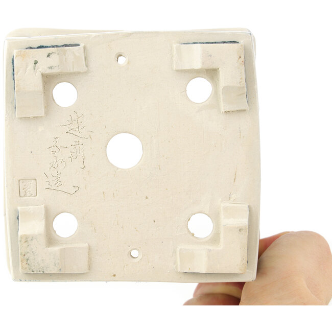 Maceta cuadrada multicolor para bonsái de Echizen - 140 x 140 x 110 mm