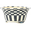 Pot à bonsaï rond blanc et bleu par Echizen - 140 x 140 x 65 mm