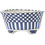 Pot à bonsaï rond blanc et bleu par Echizen - 110 x 110 x 52 mm