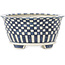 Ronde witte en blauwe bonsaipot van Echizen - 105 x 105 x 52 mm