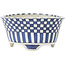 Pot à bonsaï rond blanc et bleu par Echizen - 110 x 110 x 52 mm
