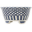 Pot à bonsaï rond blanc et bleu par Echizen - 105 x 105 x 52 mm