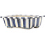 Rectangular white and blue bonsai pot by Echizen - 120 x 95 x 40 mm