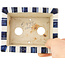Rectangular white and blue bonsai pot by Echizen - 120 x 95 x 40 mm