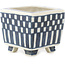 Pot à bonsaï carré blanc et bleu par Echizen - 30 x 30 x 28 mm