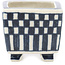 Vaso bonsai quadrato bianco e blu di Echizen - 30 x 30 x 28 mm