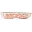 Pot à bonsaï ovale blanc et rouge par Echizen - 190 x 160 x 30 mm