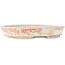 Oval white and red  bonsai pot by Echizen - 190 x 160 x 30 mm