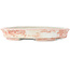Pot à bonsaï ovale blanc et rouge par Echizen - 190 x 160 x 30 mm
