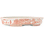 Oval white and red  bonsai pot by Echizen - 190 x 160 x 30 mm