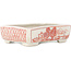 Maceta rectangular para bonsái de color blanco y rojo de Echizen - 115 x 90 x 35 mm