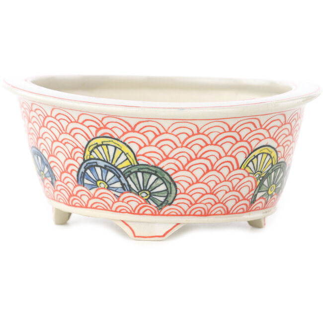 Ronde multicolor bonsai pot van Echizen - 125 x 125 x 50 mm