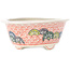 Round multicolor bonsai pot by Echizen - 125 x 125 x 50 mm