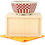 Zeshoekige witte en rode bonsaipot van Echizen - 110 x 110 x 52 mm