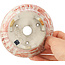 Ronde witte en rode bonsaipot van Echizen - 112 x 112 x 50 mm