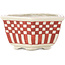 Zeshoekige witte en rode bonsaipot van Echizen - 110 x 110 x 52 mm