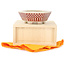 Maceta para bonsái hexagonal blanca y roja de Echizen - 92 x 92 x 35 mm