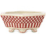 Maceta para bonsái hexagonal blanca y roja de Echizen - 92 x 92 x 35 mm