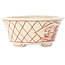 Vaso bonsai rotondo bianco e rosso di Echizen - 90 x 90 x 40 mm