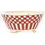 Maceta redonda para bonsái de color blanco y rojo de Echizen - 92 x 92 x 40 mm