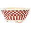 Vaso bonsai rotondo bianco e rosso di Echizen - 92 x 92 x 40 mm