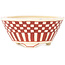 Maceta redonda para bonsái de color blanco y rojo de Echizen - 92 x 92 x 40 mm