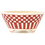 Vaso bonsai rotondo bianco e rosso di Echizen - 92 x 92 x 40 mm
