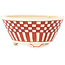 Vaso bonsai rotondo bianco e rosso di Echizen - 92 x 92 x 40 mm