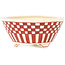Pot à bonsaï rond blanc et rouge par Echizen - 92 x 92 x 40 mm