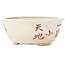 Vaso bonsai rotondo bianco e rosso di Echizen - 83 x 83 x 34 mm