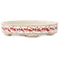 Vaso bonsai ovale bianco e rosso di Echizen - 93 x 73 x 19 mm