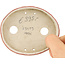 Oval white and red bonsai pot by Echizen - 93 x 73 x 19 mm