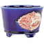 Vaso bonsai rotondo blu e rosso di Echizen - 110 x 110 x 72 mm