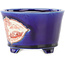 Round blue and red bonsai pot by Echizen - 110 x 110 x 72 mm