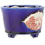 Vaso bonsai rotondo blu e rosso di Echizen - 110 x 110 x 72 mm