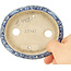 Pot à bonsaï ovale blanc et bleu par Echizen - 103 x 87 x 11 mm
