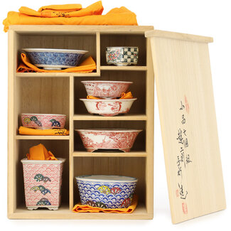  Echizen Hosui Pot à bonsaï blanc et multicolore de 80 mm par Echizen, Japon