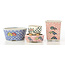 Set white and multicolor bonsai pot by Echizen - 80 x 80 x 30 mm