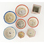 Set white and multicolor bonsai pot by Echizen - 80 x 80 x 30 mm