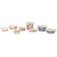 Set white and multicolor bonsai pot by Echizen - 80 x 80 x 30 mm