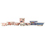 Set white and multicolor bonsai pot by Echizen - 80 x 80 x 30 mm