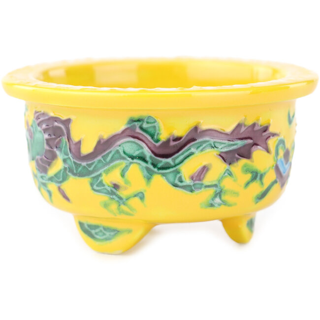 Pot à bonsaï rond multicolore jaune de Syoami - 50 x 50 x 27 mm