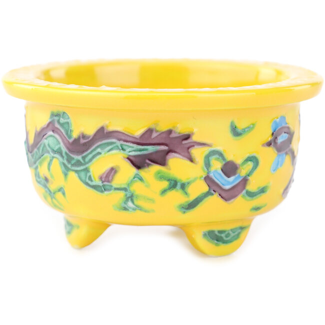 Ronde gele multicolor bonsai pot van Syoami - 50 x 50 x 27 mm