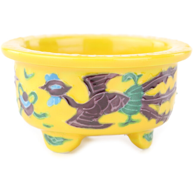 Round yellow multicolor bonsai pot by Syoami - 50 x 50 x 27 mm