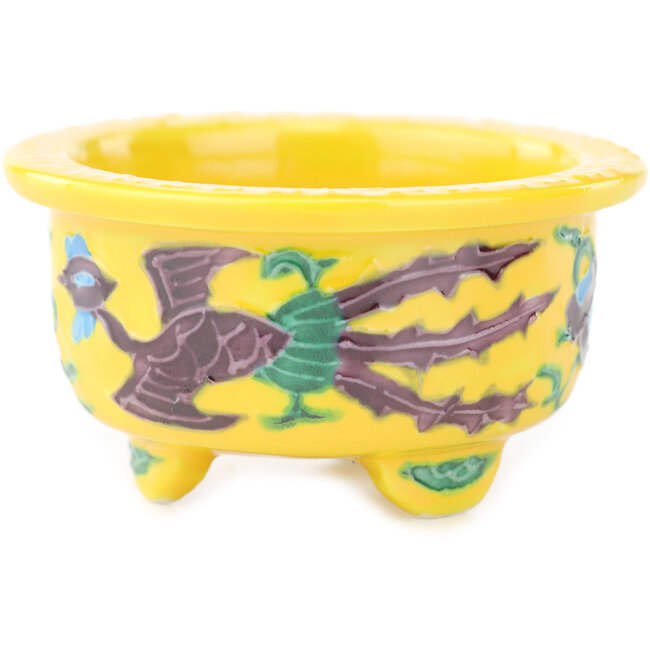 Vaso bonsai rotondo giallo multicolore di Syoami - 50 x 50 x 27 mm