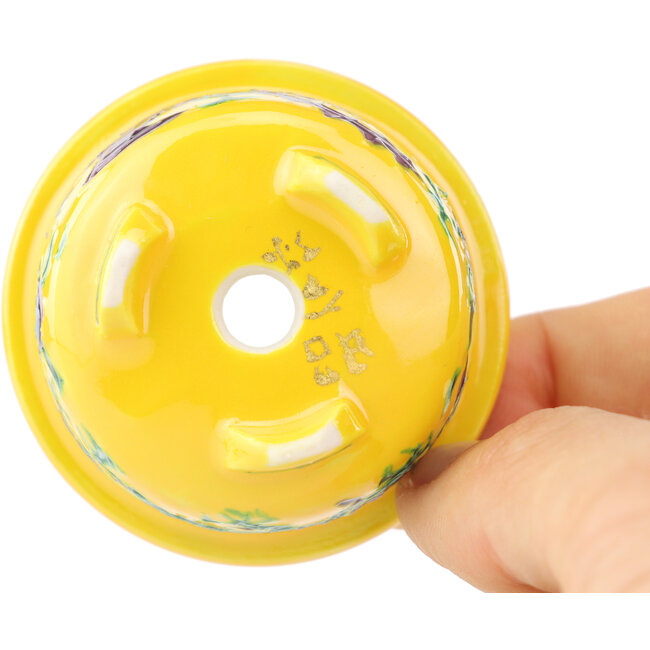 Round yellow multicolor bonsai pot by Syoami - 50 x 50 x 27 mm